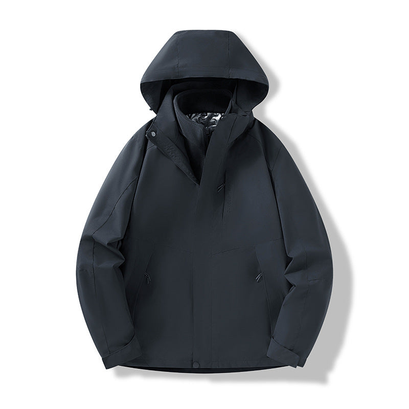 Herren Minimalistische City-Outdoorjacke mit verschweißten Nähten, verstellbarer Kapuze und Thermofutter Nord Taschen