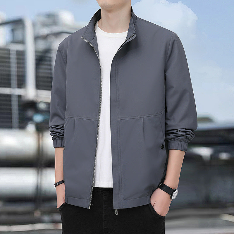 Herren Leichte Urban-Windjacke mit Stehkragen, Reißverschluss und elastischen Bündchen Nord Taschen