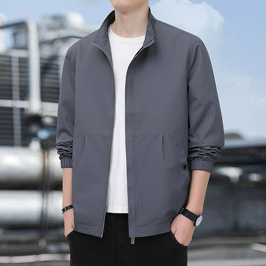 Herren Leichte Urban-Windjacke mit Stehkragen, Reißverschluss und elastischen Bündchen Nord Taschen