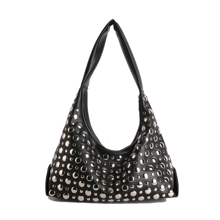 Damen Hobo-Tasche aus hochwertigem Kunstleder mit stilvollen Nietenakzenten Nord Taschen