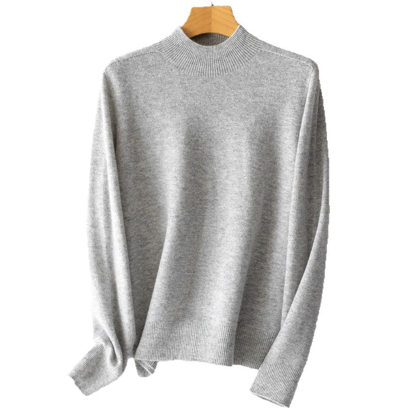 Damen Feiner Feinstrick-Pullover mit kurzem Stehkragen und Kaschmir-Optik Nord Taschen