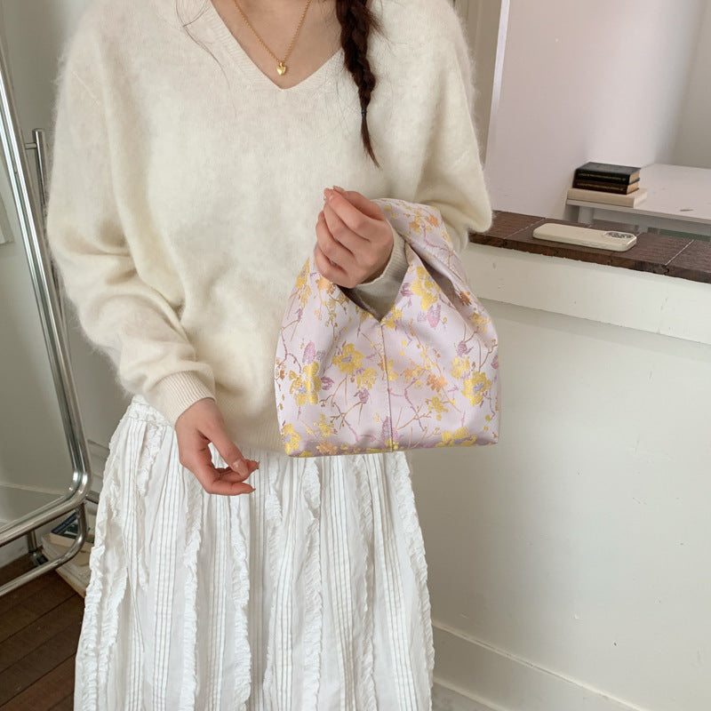 Damen Hobo-Tasche aus luxuriösem, blütenverziertem Stoff Nord Taschen