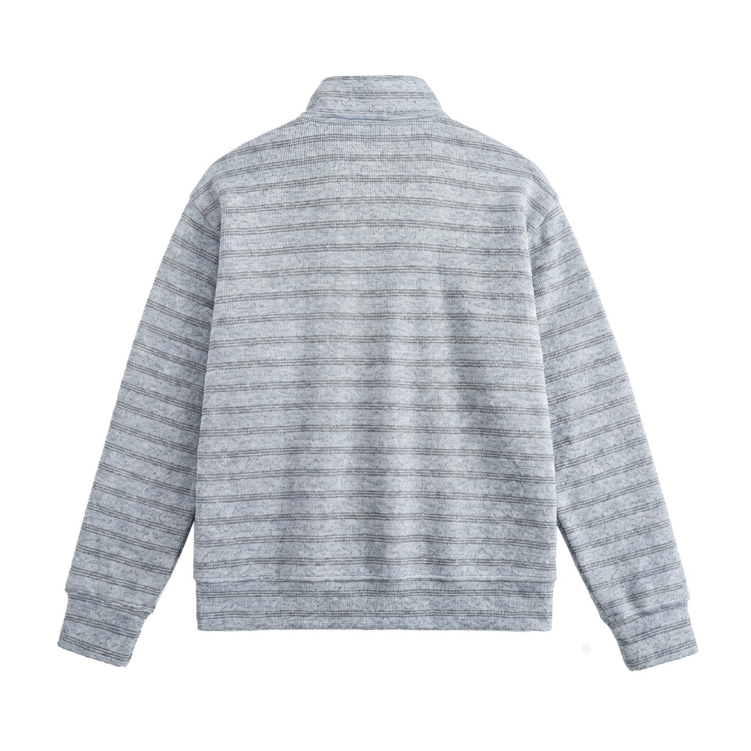 Herren Strukturiertes Halbzip-Strickpullover mit Stehkragen Nord Taschen