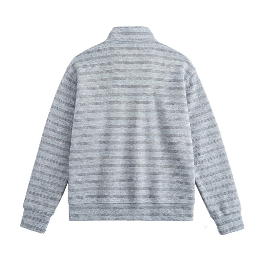 Herren Strukturiertes Halbzip-Strickpullover mit Stehkragen Nord Taschen