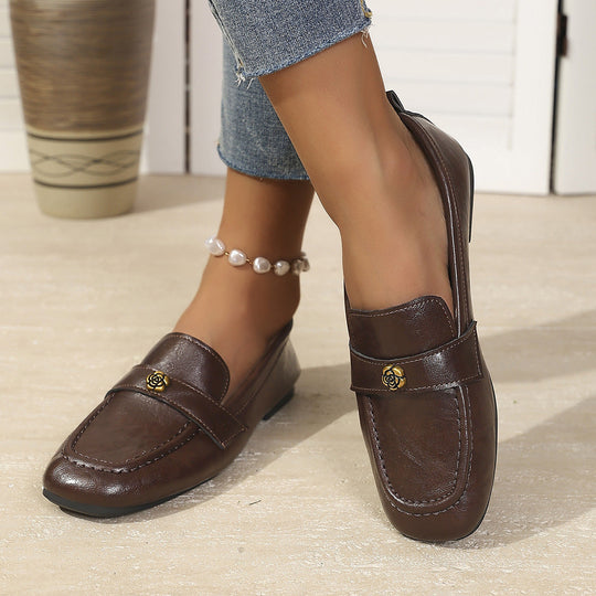 Damen Mokassins mit elegantem Goldakzent und weichem Fußbett