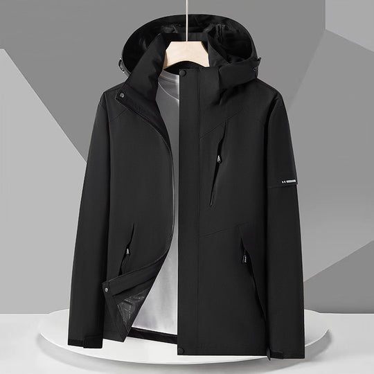 Herren Technische Softshelljacke mit Kapuze, winddichter Membran und Brust-Reißverschlusstasche Nord Taschen