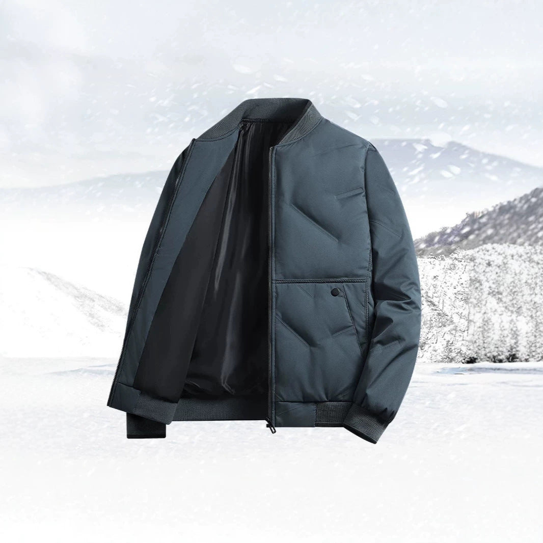 Herren Gepolsterte Thermo-Bomberjacke mit Stehkragen, Reißverschluss & isolierender Wattierung Nord Taschen