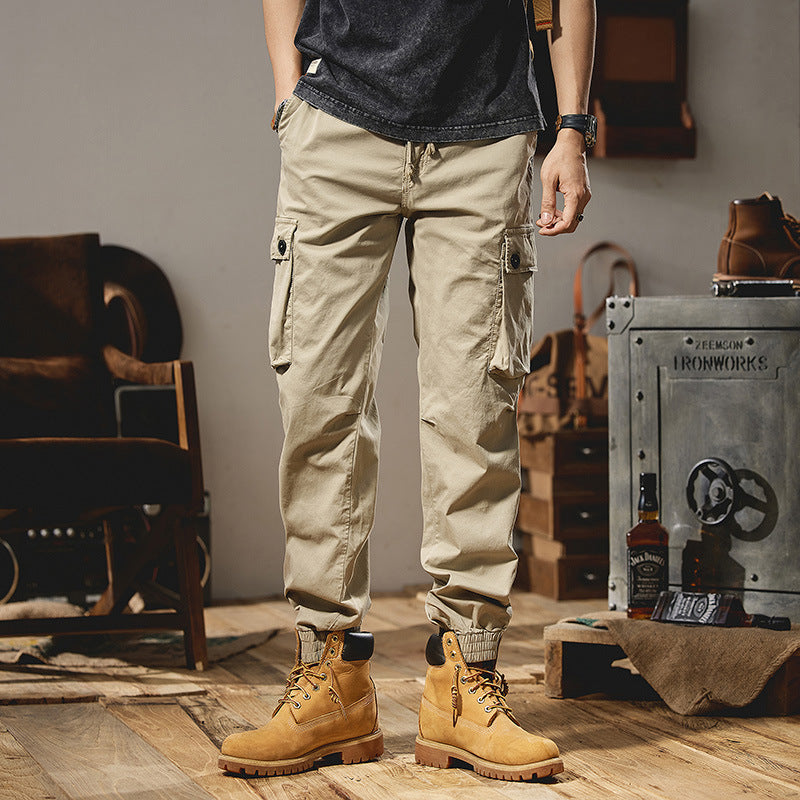 Herren Canvas-Cargojogger mit verstärkten Kniepaneelen, elastischem Komfortbund und Organizer-Taschen Nord Taschen