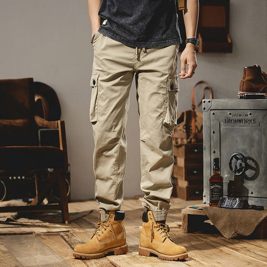 Herren Canvas-Cargojogger mit verstärkten Kniepaneelen, elastischem Komfortbund und Organizer-Taschen Nord Taschen