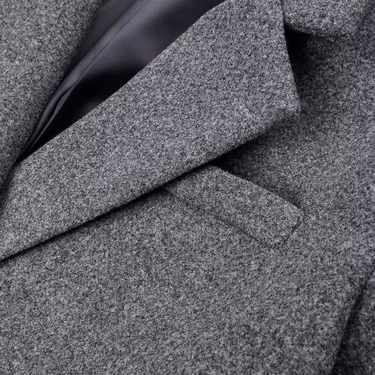 Damen Langmantel aus Wollmix mit Oversize-Silhouette, Schalkragen und aufgesetzten Taschen Nord Taschen