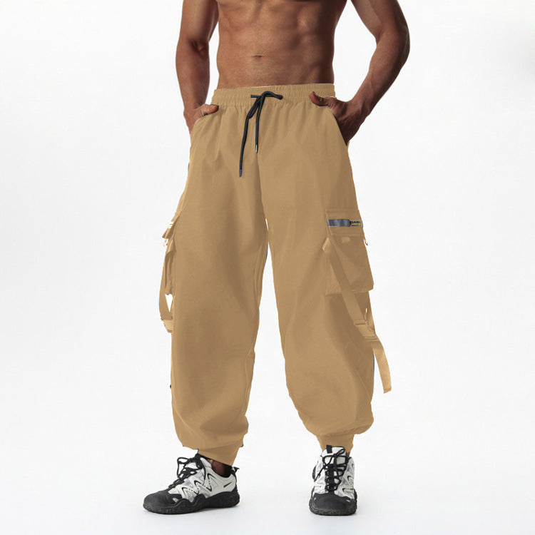 Herren Utility-Cargo-Jogginghose mit Tunnelzug, Beinschnallen & Mehrfachtaschen Nord Taschen