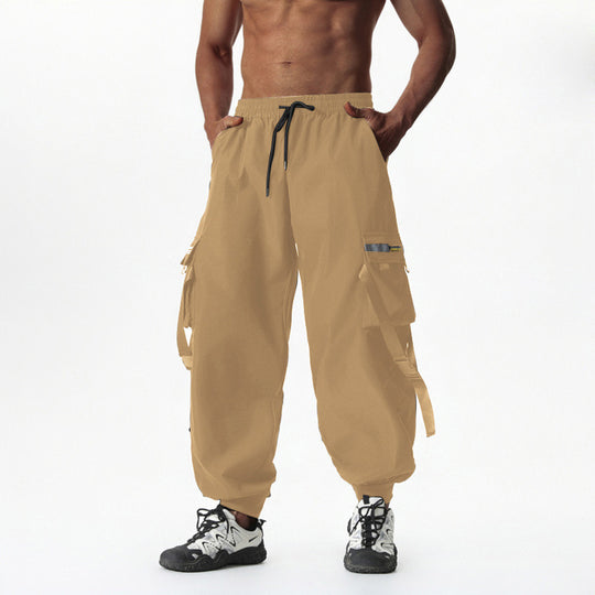 Herren Utility-Cargo-Jogginghose mit Tunnelzug, Beinschnallen & Mehrfachtaschen Nord Taschen
