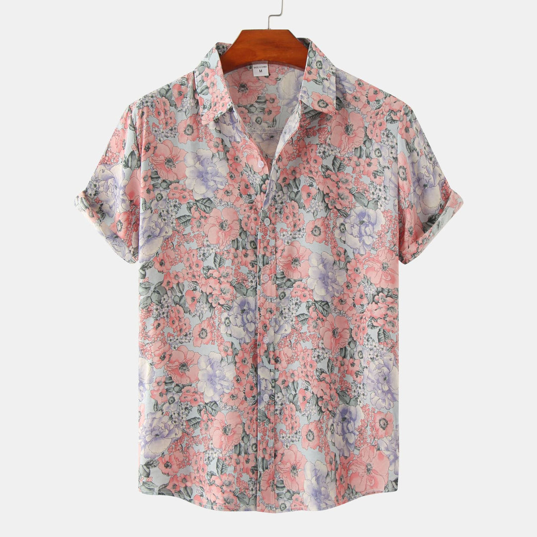 Floral kurzärmeliges Blumenhemd Männer