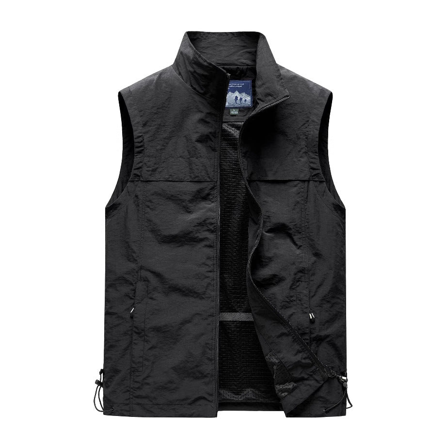 Herren  leichte winddichte Outdoorweste mit Reißverschlusstaschen und atmungsaktivem Mesh-Futter Nord Taschen