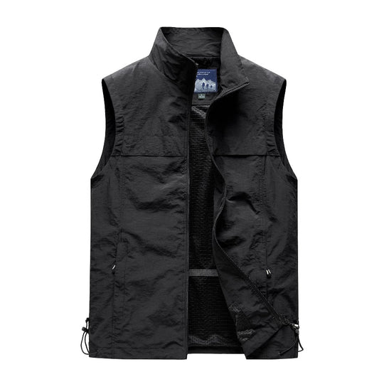 Herren  leichte winddichte Outdoorweste mit Reißverschlusstaschen und atmungsaktivem Mesh-Futter Nord Taschen