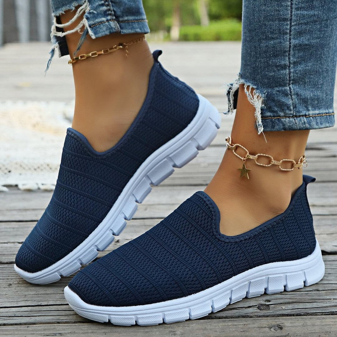 Damen Bequeme Slip-On Sneakers mit atmungsaktivem Obermaterial und flexibler Sohle
