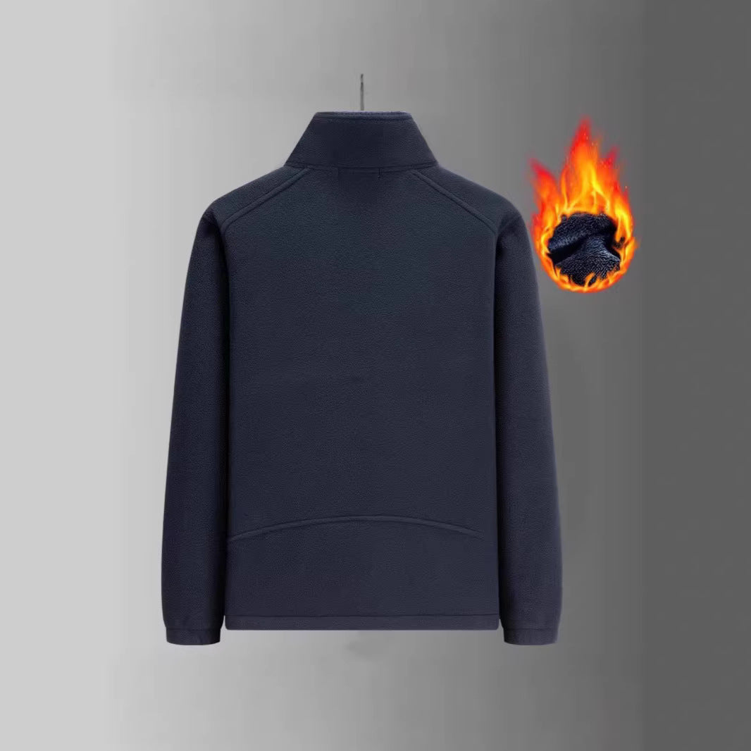 Herren Fleecejacke mit Teddyfutter, Stehkragen und mehreren Reißverschlusstaschen Nord Taschen
