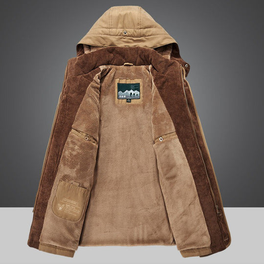 Herren  arktis-inspirierter Fieldparka mit Cord-Innenkragen, abnehmbarer Kapuze und multifunktionalen Taschen Nord Taschen