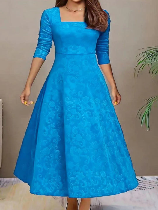 Damen Samtkleid mit quadratischem Ausschnitt und ausgestelltem Tellerrock Nord Taschen
