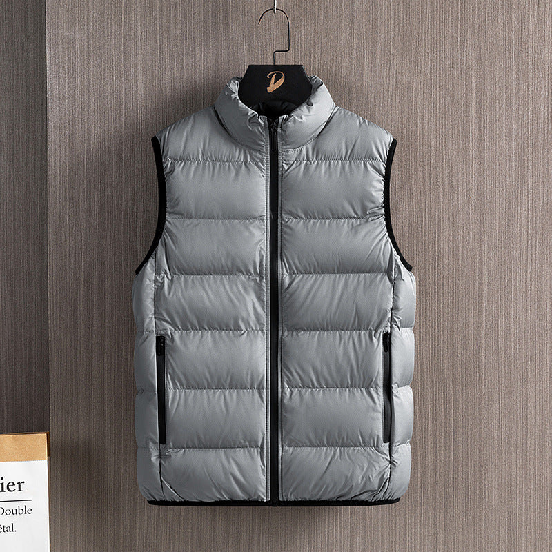 Herren Slim-Fit ultraleichte Stepp-Thermoweste mit hochschließendem Kragen und wasserabweisenden Reißverschlüssen Nord Taschen