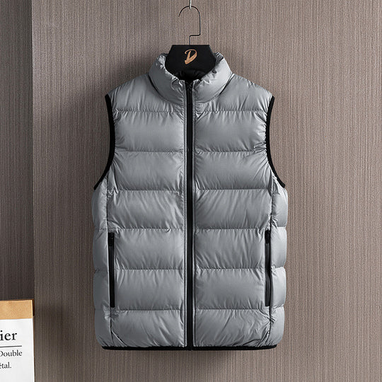 Herren Slim-Fit ultraleichte Stepp-Thermoweste mit hochschließendem Kragen und wasserabweisenden Reißverschlüssen Nord Taschen