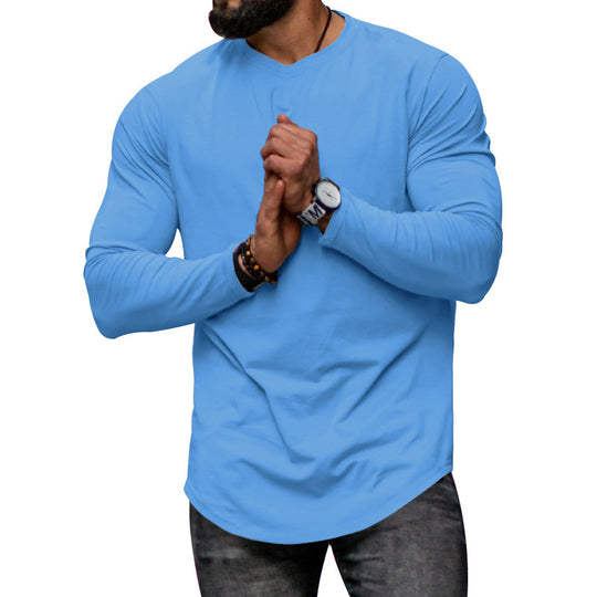 Herren Langarmshirt mit verlängertem Rundsaum und schmalem Schnitt aus elastischem Funktionsjersey Nord Taschen