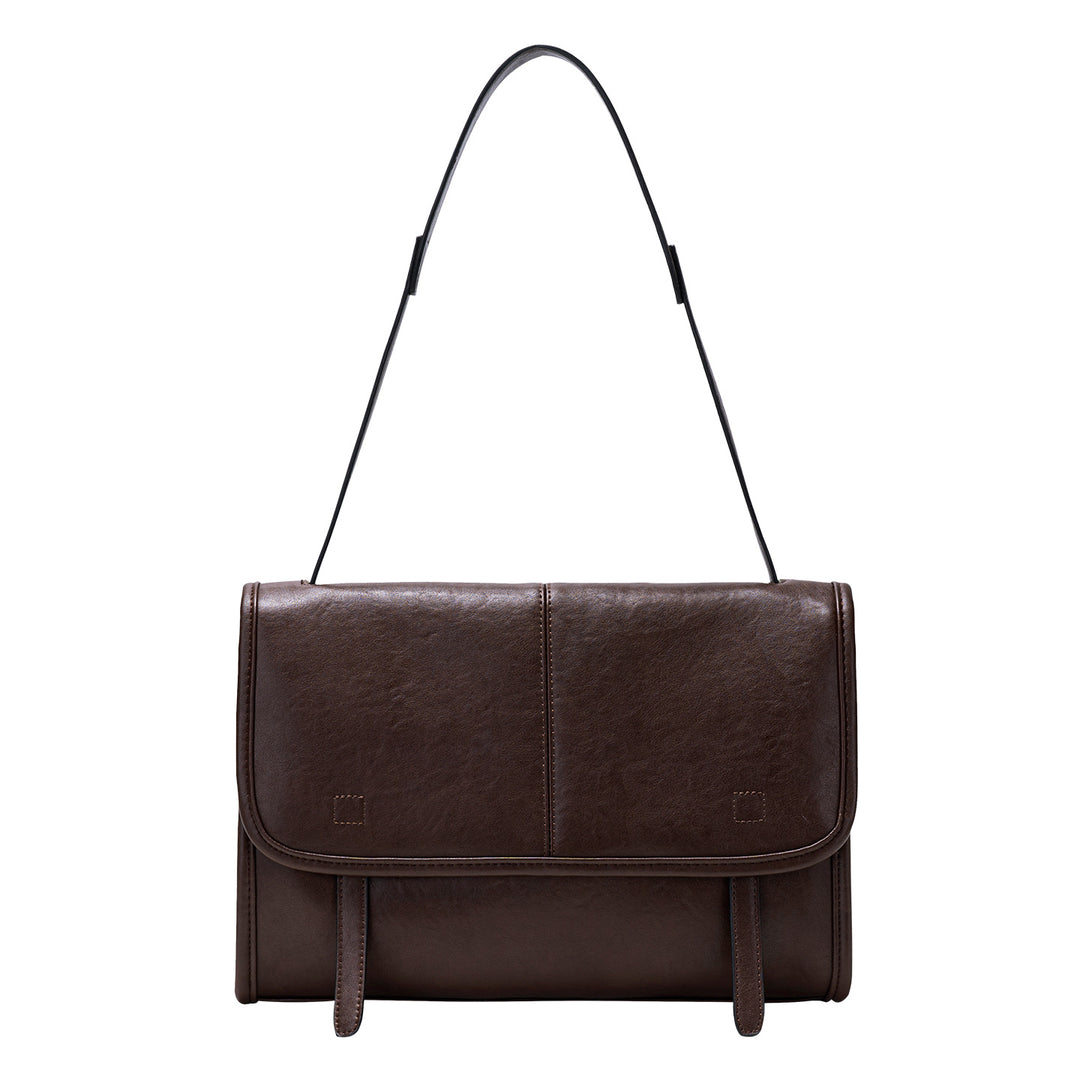 Damen Umhängetasche aus hochwertigem Kunstleder mit minimalistischer Frontklappe Nord Taschen