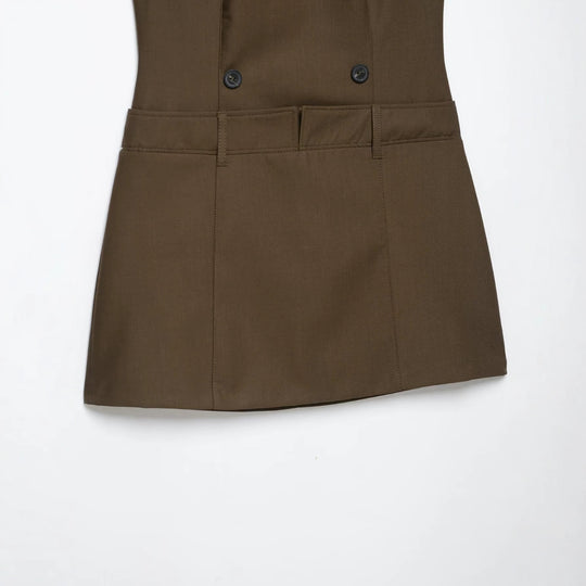 Damen Ärmelloses Pinafore‑Kleid mit doppelreihiger Knopfleiste und taillierter Passform Nord Taschen
