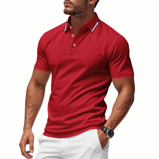 Herren Polo-Shirt mit modernem Kragen und atmungsaktiver Struktur Nord Taschen