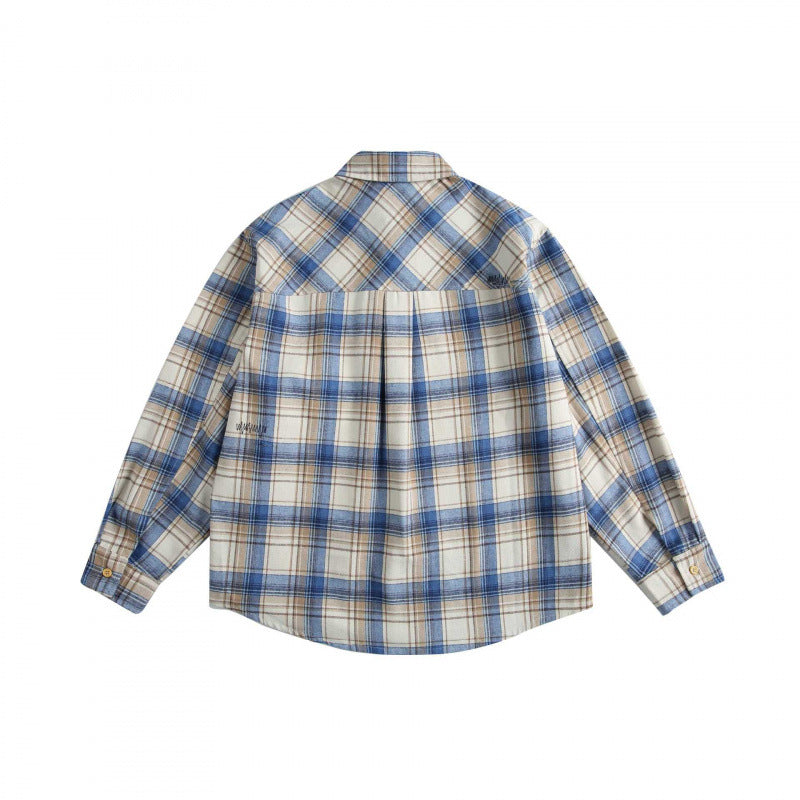 Herren Karierter Oversize-Hemd aus weichem Flanell mit Brusttasche und Rundsaum Nord Taschen