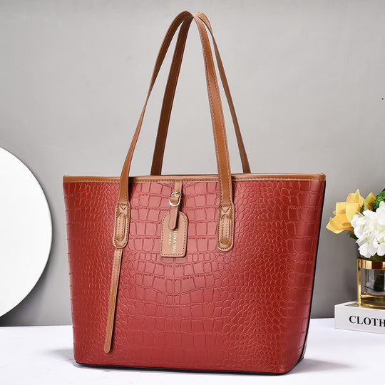 Damen elegante Shopper-Tasche im zeitlosen Krokodil-Look Nord Taschen