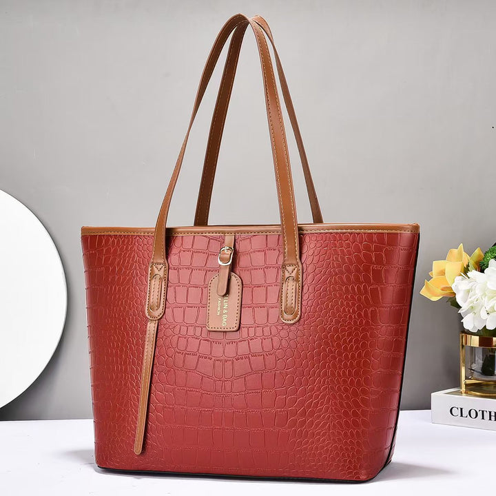 Damen elegante Shopper-Tasche im zeitlosen Krokodil-Look Nord Taschen