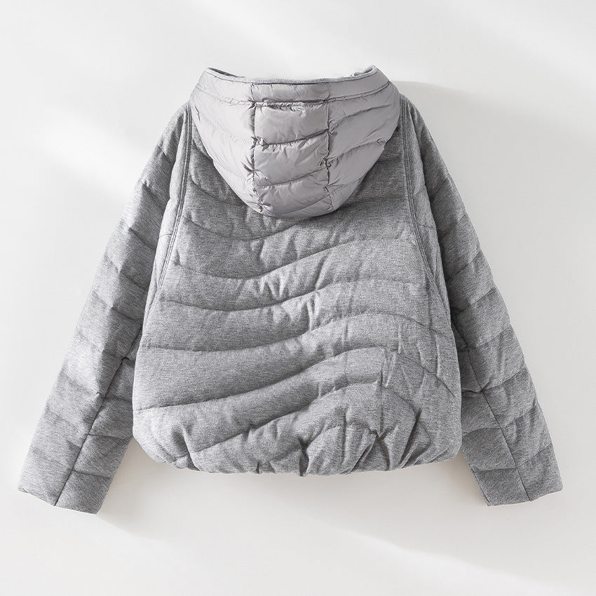 Damen gesteppte Kapuzen-Winterjacke mit tailliertem Gummizug Nord Taschen