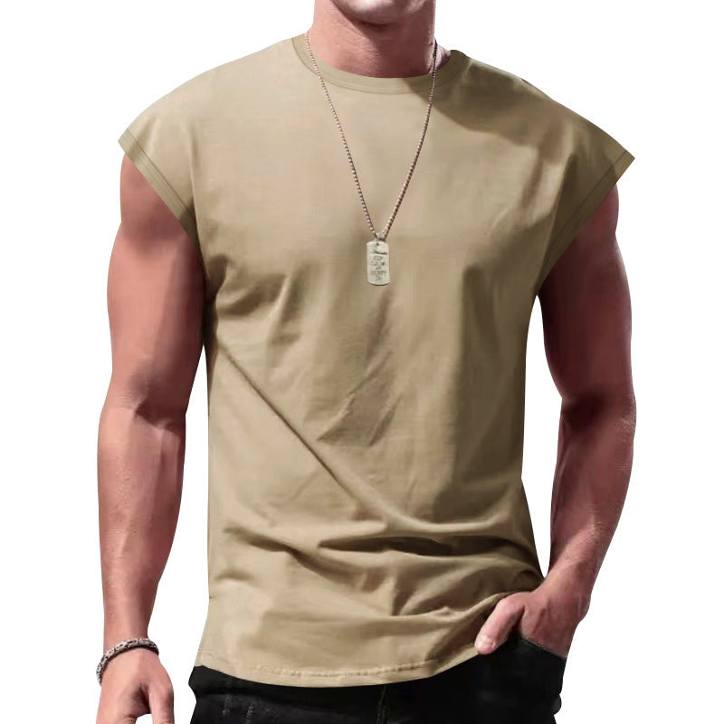 Herren nan lockeres ärmelloses Muskelshirt aus Baumwolljersey mit überschnittener Schulterpartie Nord Taschen