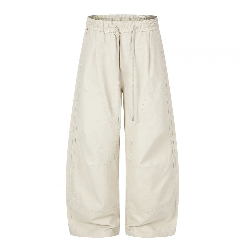 Damen Weite Cropped-Cargo-Hose mit Gummibund, Tunnelzug und aufgesetzten Taschen Nord Taschen