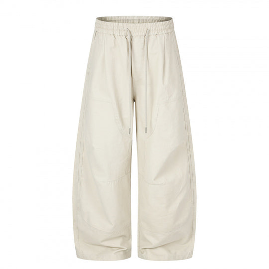 Damen Weite Cropped-Cargo-Hose mit Gummibund, Tunnelzug und aufgesetzten Taschen Nord Taschen