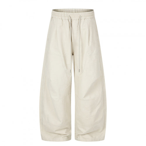 Damen Weite Cropped-Cargo-Hose mit Gummibund, Tunnelzug und aufgesetzten Taschen Nord Taschen