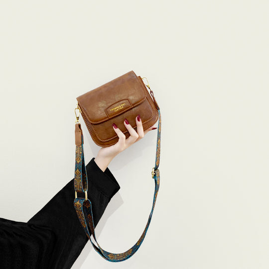 Damen Umhängetasche im Vintage-Look mit aufwendigem Schulterriemen Nord Taschen