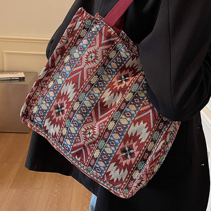 Damen Tragetasche mit ethnischem Muster und robusten Griffen Nord Taschen