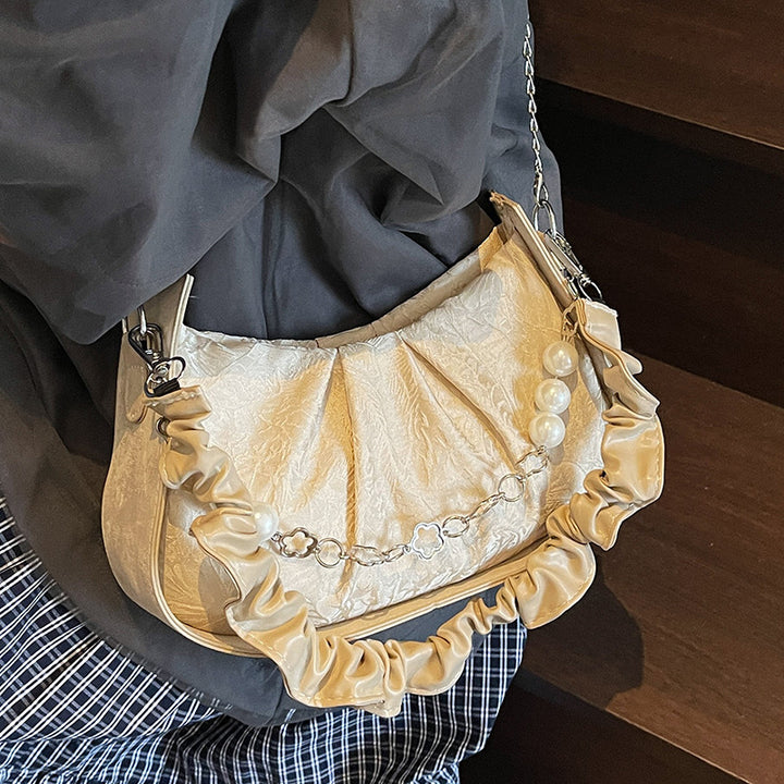 Damen elegante Umhängetasche mit raffiniertem Perlenschmuck Nord Taschen