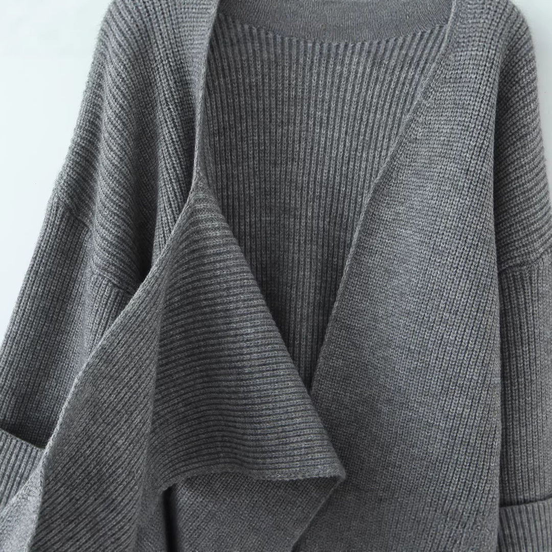 Damen Oversized Rollkragen‑Strickpullover mit Rippstruktur Nord Taschen