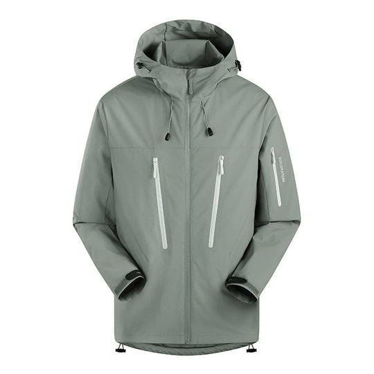 Herren Dreilagige atmungsaktive Hardshell-Outdoorjacke mit Kapuze und verschweißten Nähten Nord Taschen
