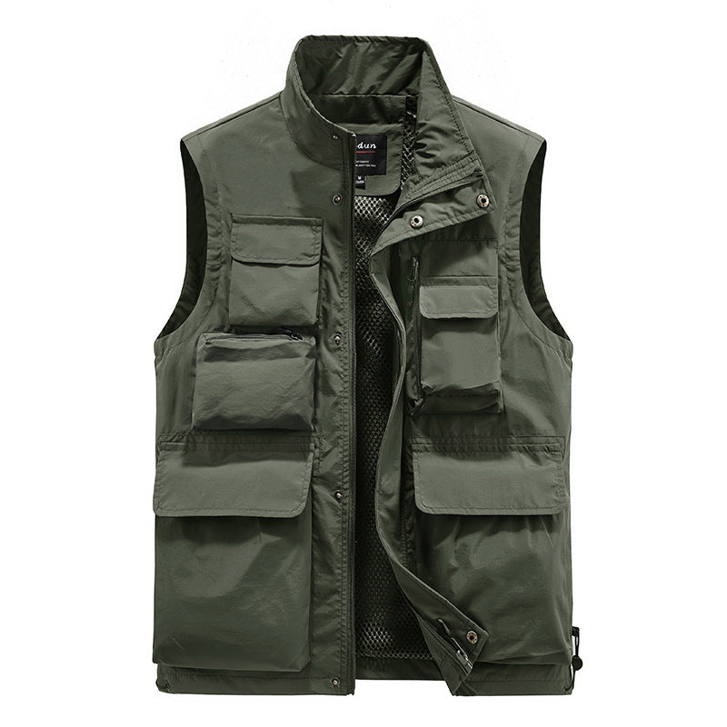 Herren Multifunktionale Utility‑Weste mit Mesh‑Futter und Mehrfach‑Taschen Nord Taschen