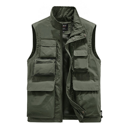 Herren Multifunktionale Utility‑Weste mit Mesh‑Futter und Mehrfach‑Taschen Nord Taschen