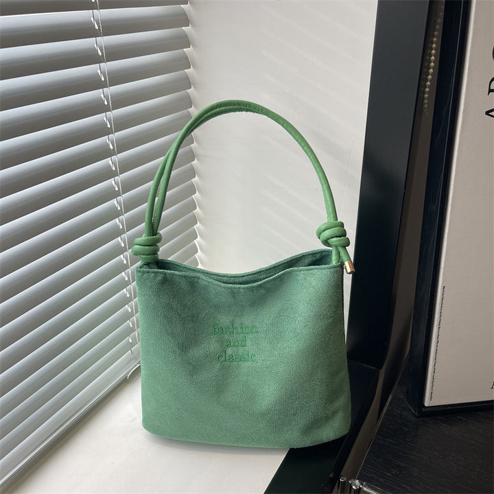 Damen elegante Wildleder-Handtasche mit modischen Akzenten Nord Taschen