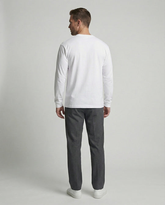 Lässiges Baumwoll Langarmshirt Weiß Oversize T-Shirt für coole Urban Styles
