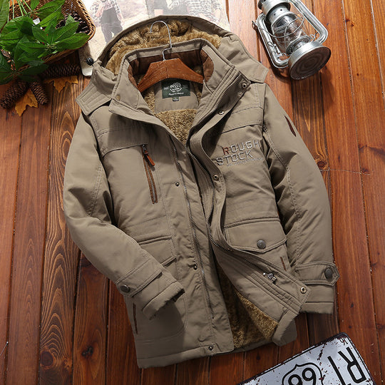 Herren Wetterfeste Fleecejacke mit abnehmbarer Kapuze Nord Taschen