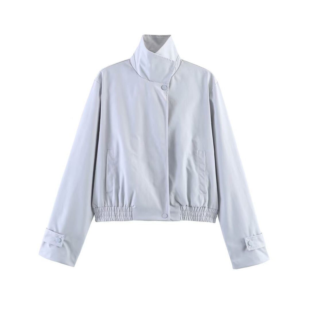 Damen Kurze wasserabweisende Blousonjacke mit hohem Stehkragen und Taillenbündchen Nord Taschen