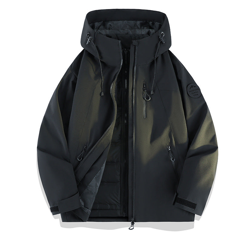 Damen Leichte wasserdichte Kapuzenjacke mit Teddy‑Charm und verdeckten Reißverschlusstaschen Nord Taschen