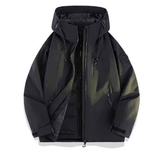 Damen Leichte wasserdichte Kapuzenjacke mit Teddy‑Charm und verdeckten Reißverschlusstaschen Nord Taschen